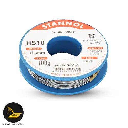 سیم لحیم استانول قطر 0.3 میلیمتر 100 گرمی Stannol (gatelectronic.shop) سیم لحیم استانول قطر 0.3 میلیمتر 100 گرمی Stannol (gatelectronic.shop)