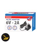 آداپتور 6 ولت 2 آمپر دیواری سومو مدل SM-060200-2A
