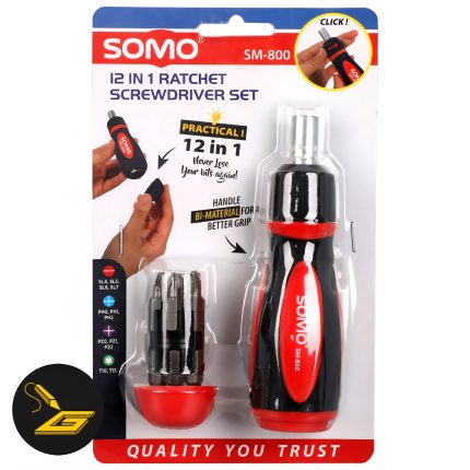 ست پیچ گوشتی جغجغه‌ای 12 عددی سومو مدل SOMO SM-800