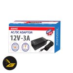 آداپتور 12 ولت 3 آمپر سومو مدل SM-120300D نمای جانبی آداپتور سومو 12 ولت 3 آمپر فیش خروجی آداپتور SM-120300D کابل آداپتور 12 ولت 3 آمپر سومو