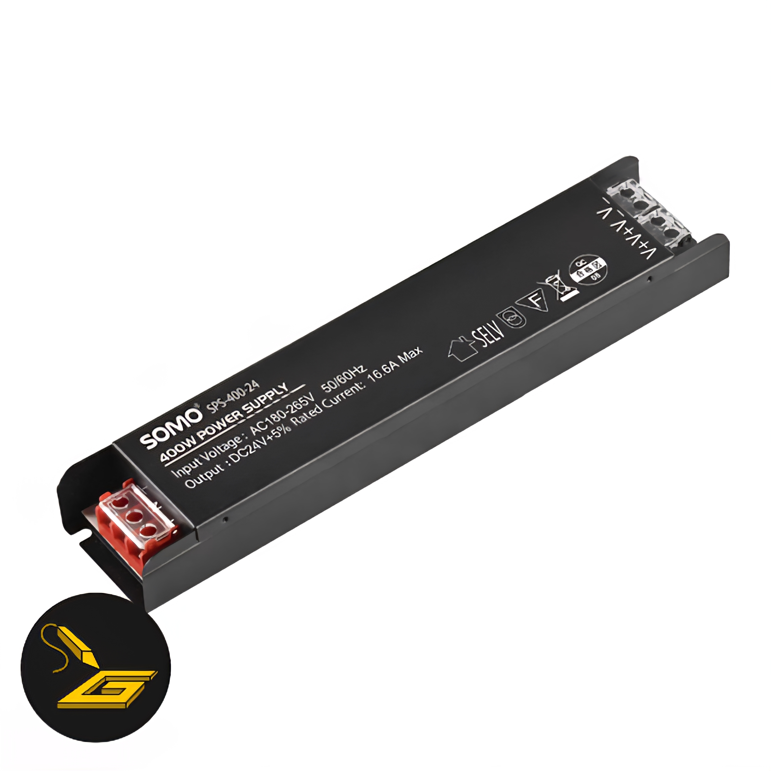 Power supply 24V q6.6A منبع تغذیه سوئیچینگ 24 ولت 16.6 آمپر سومو مدل SPS-400-24