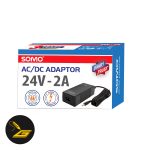 آداپتور 24 ولت 2 آمپر سومو مدل SM-240200-D نمای جانبی آداپتور 24 ولت 2 آمپر سومو خروجی آداپتور سومو مدل SM-240200-D کابل آداپتور 24 ولت 2 آمپر سومو